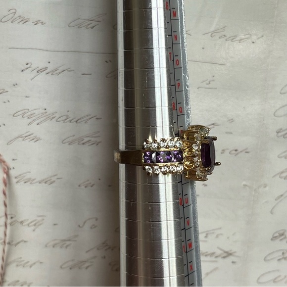 Purple and Gold Tone Women's Ring - Picture 6 of 9